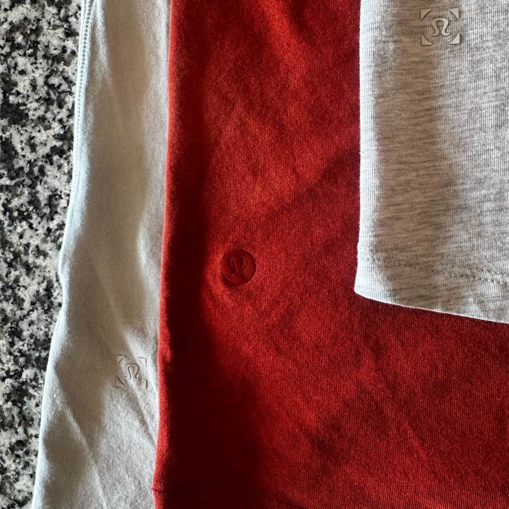 Lululemon Light Green Orange and Gray 5 Year T-Shirts